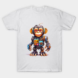 Cartoon monkey robots. T-Shirt, Sticker. T-Shirt